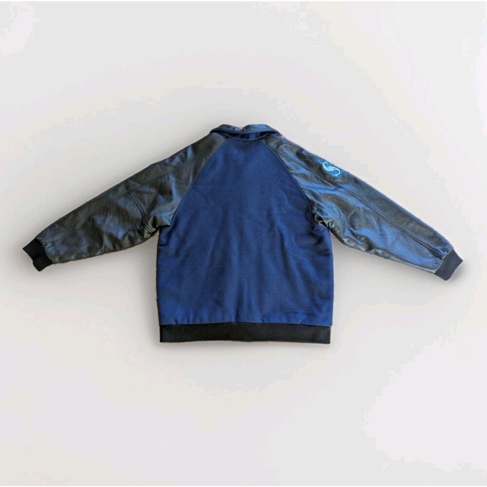 Vintage 90s Seattle Mariners NIKE Leather & Wool Baseball Varsity Jacket Mens XL - Picture 2 of 16